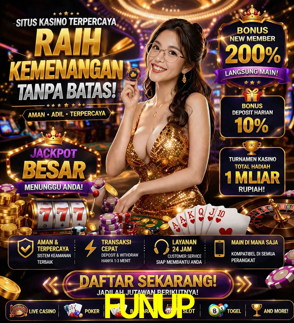 Roleta e blackjack FUNUP